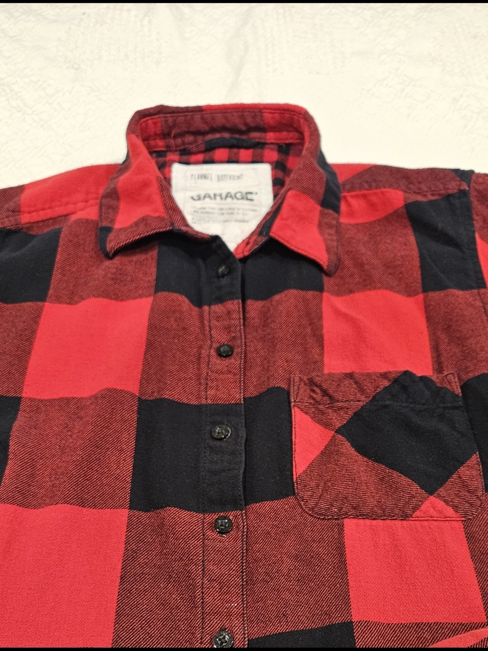 3/$15 Garage Womens Red & Black Plaid Button-Up Shirt - Picture 10 of 15